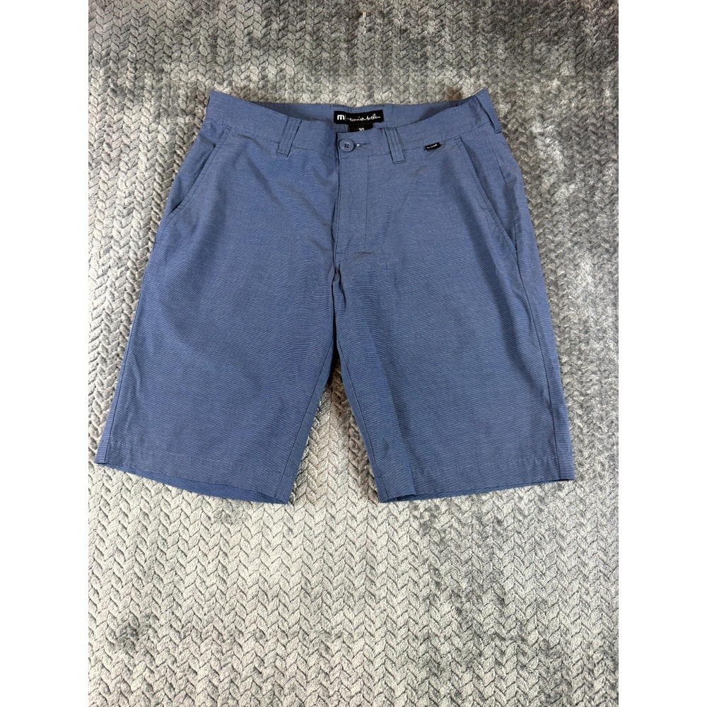 TravisMathew Chino Shorts Mens 30 Blue Cotton Stretch Performance Sportswear